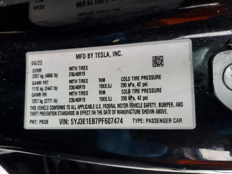2023 TESLA MODEL 3   
