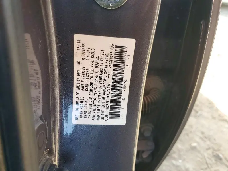 2015 HONDA ACCORD LX  
