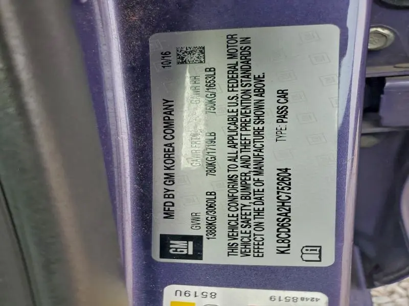 2017 CHEVROLET SPARK 1LT  