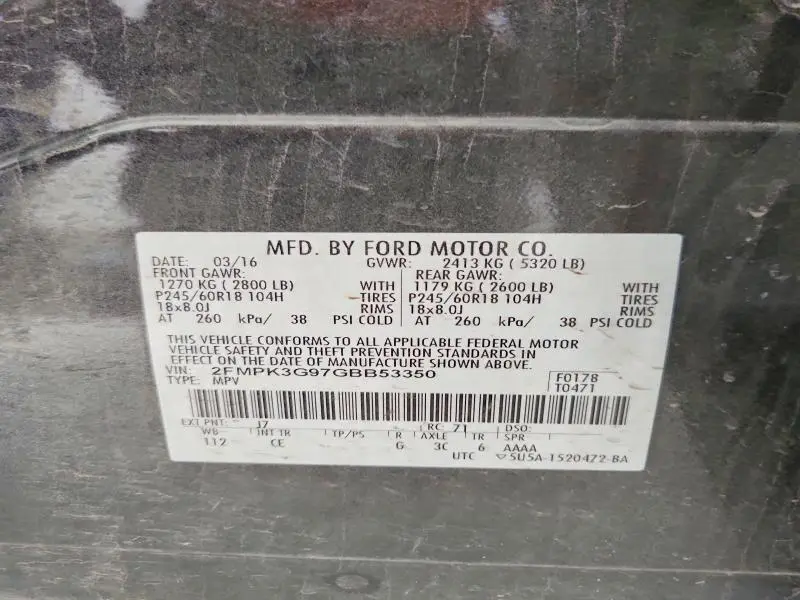2016 FORD EDGE SE  