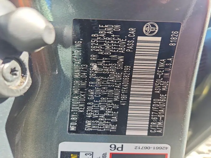 2013 TOYOTA CAMRY LE  
