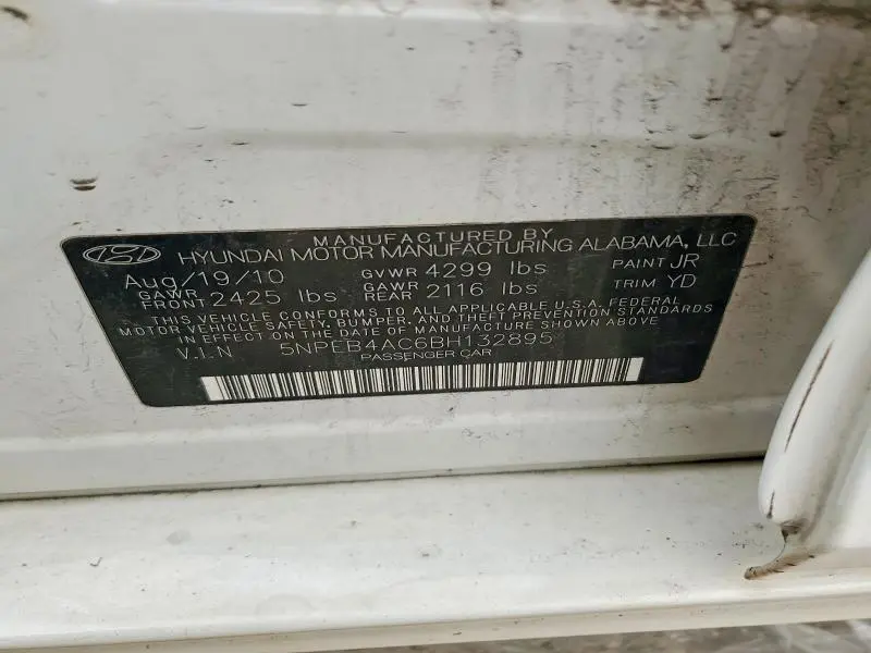 2011 HYUNDAI SONATA GLS  