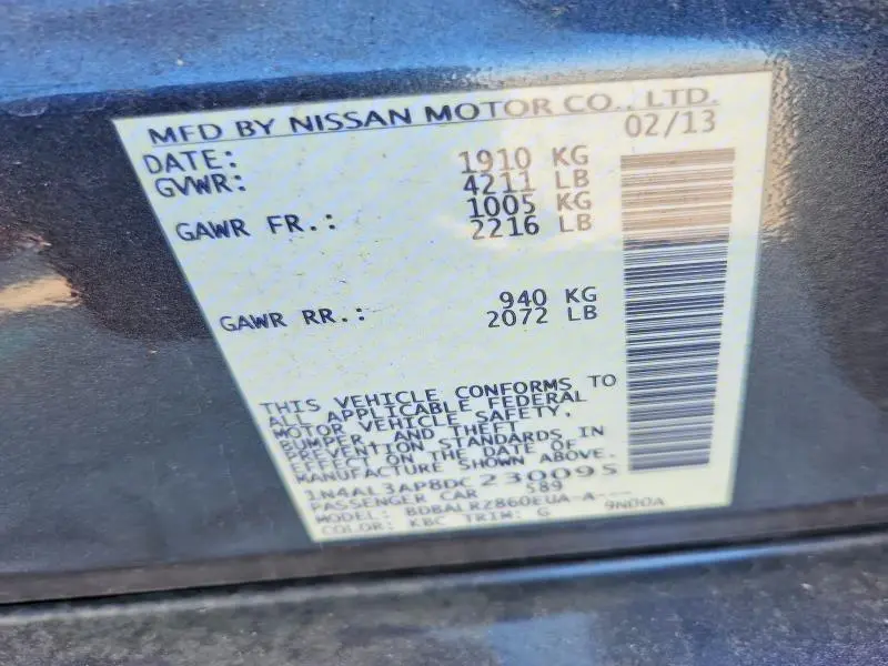 2013 NISSAN ALTIMA 2.5  