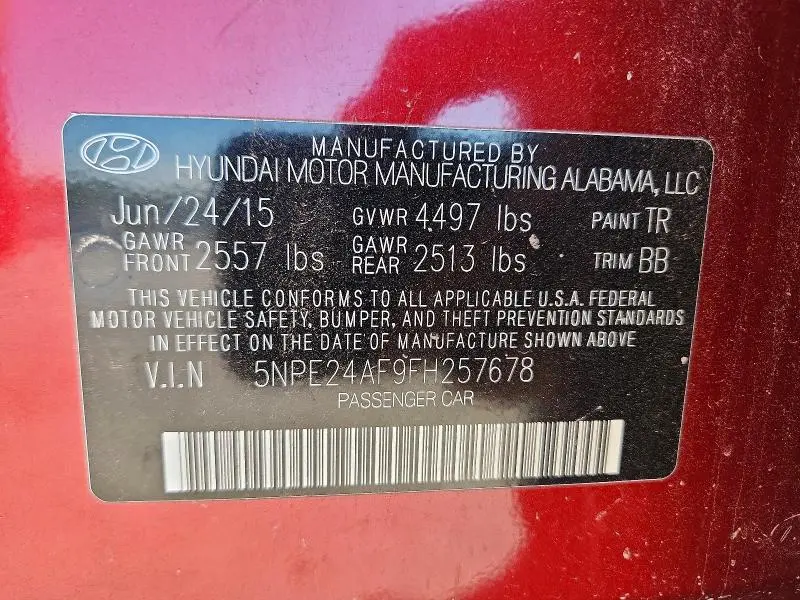 2015 HYUNDAI SONATA SE  