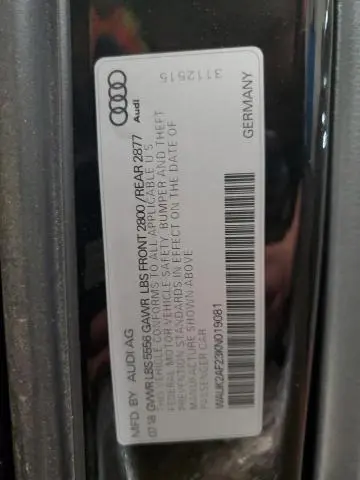 2019 AUDI A6 PREMIUM