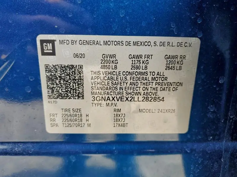 2020 CHEVROLET EQUINOX LT  