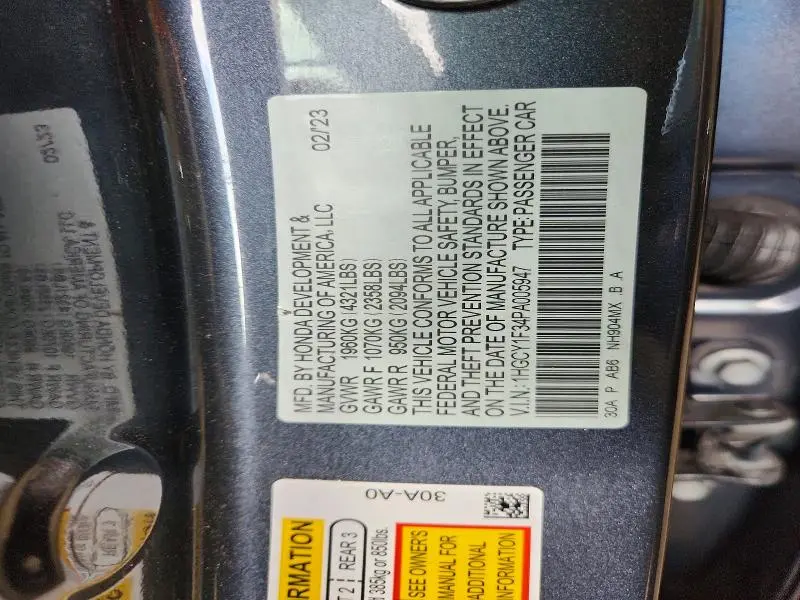 2023 HONDA ACCORD EX  