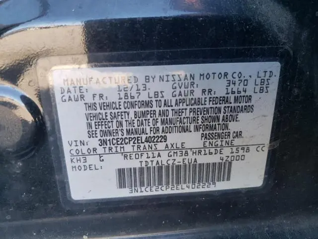 2014 NISSAN VERSA NOTE S  