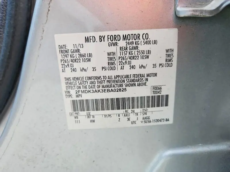 2014 FORD EDGE SPORT  