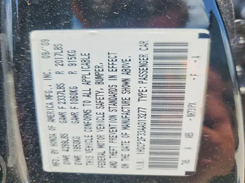 2010 HONDA ACCORD LX  