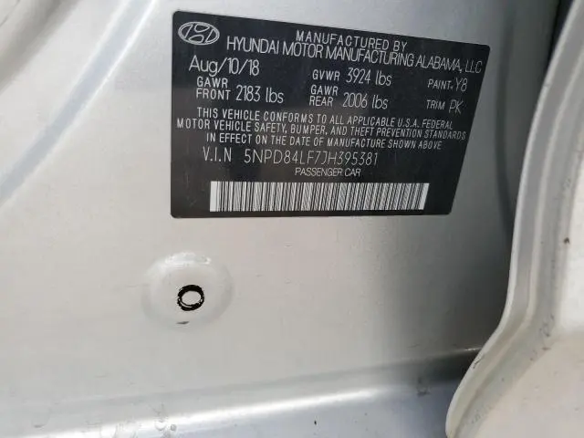 2018 HYUNDAI ELANTRA SEL  