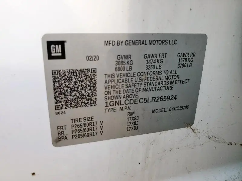 2020 CHEVROLET TAHOE POLICE