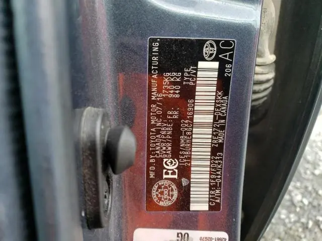 2016 TOYOTA COROLLA L  