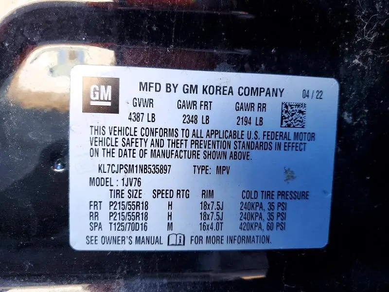 2022 CHEVROLET TRAX 1LT  