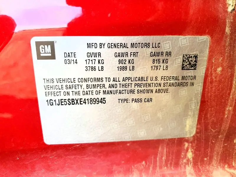 2014 CHEVROLET SONIC LTZ  