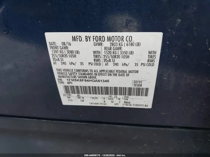 2017 FORD EXPLORER LIMITED