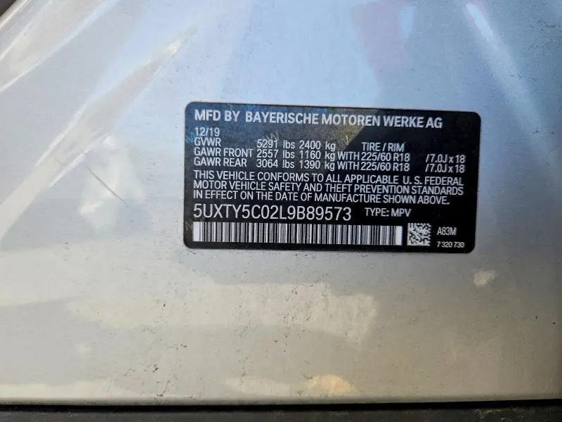 2020 BMW X3 XDRIVE30I  