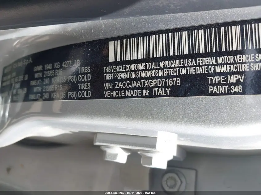 2016 JEEP RENEGADE SPORT