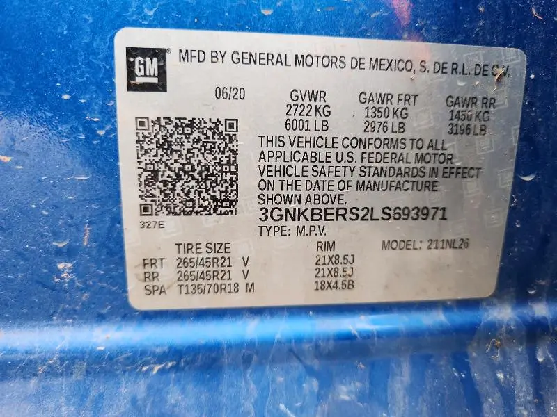 2020 CHEVROLET BLAZER RS  