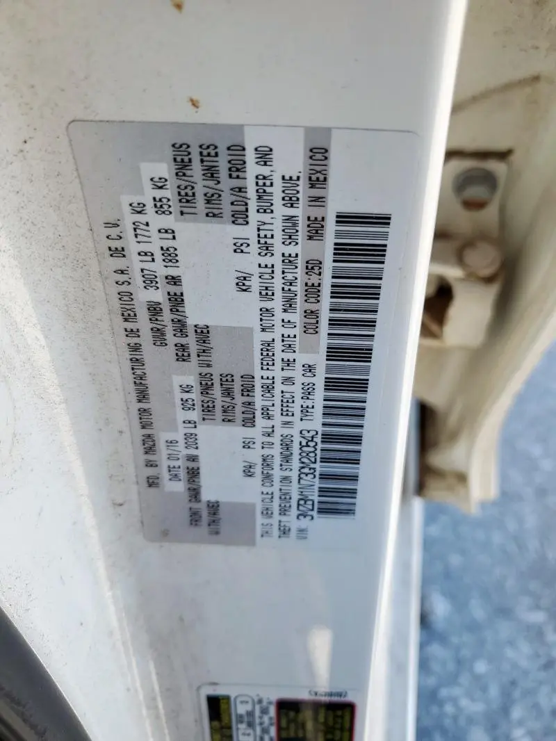 2016 MAZDA 3 GRAND TOURING  