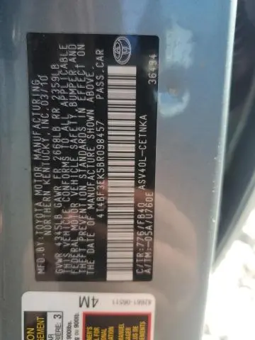 2011 TOYOTA CAMRY BASE  