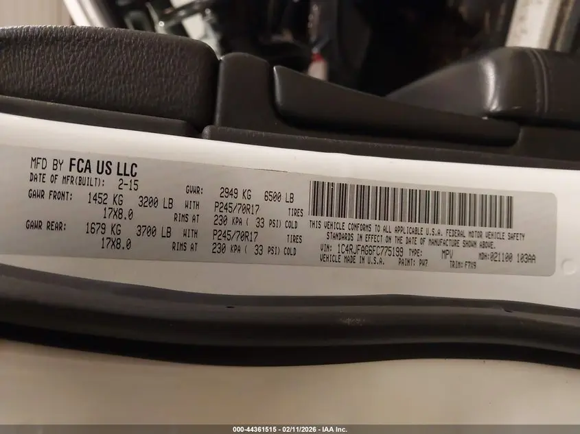 2015 JEEP GRAND CHEROKEE LAREDO