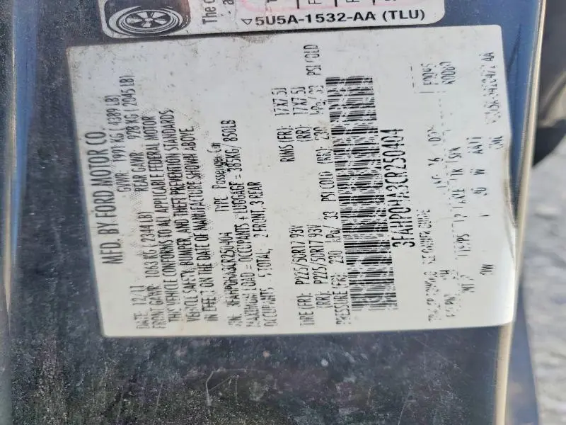 2012 FORD FUSION SE  