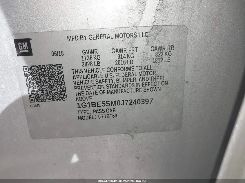 2018 CHEVROLET CRUZE LT AUTO
