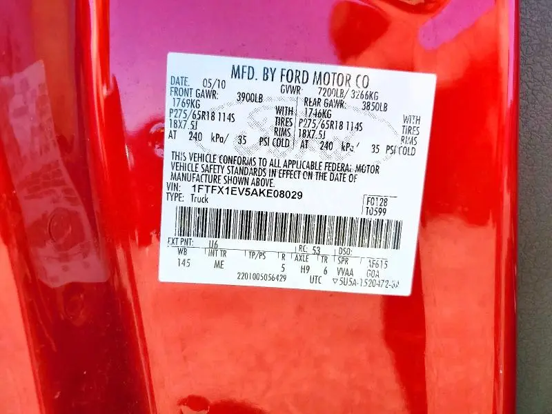 2010 FORD F150 SUPER CAB  