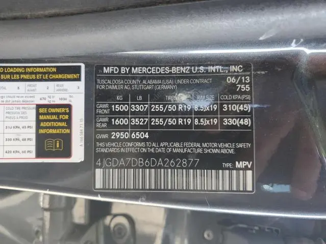 2013 MERCEDES-BENZ ML 550 4MATIC  