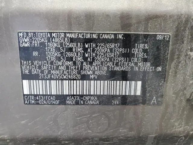 2012 TOYOTA RAV4 