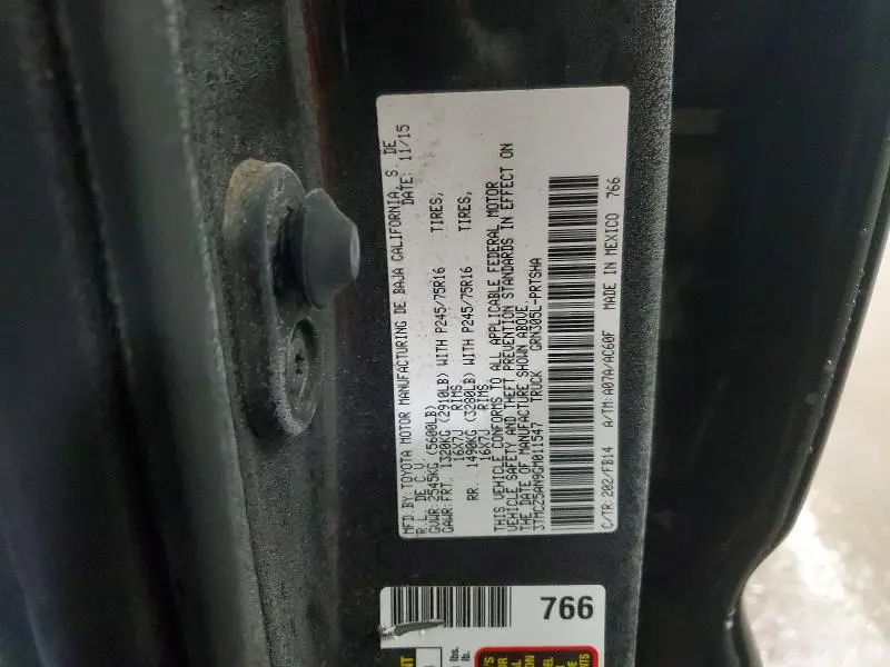 2016 TOYOTA TACOMA DOUBLE CAB  