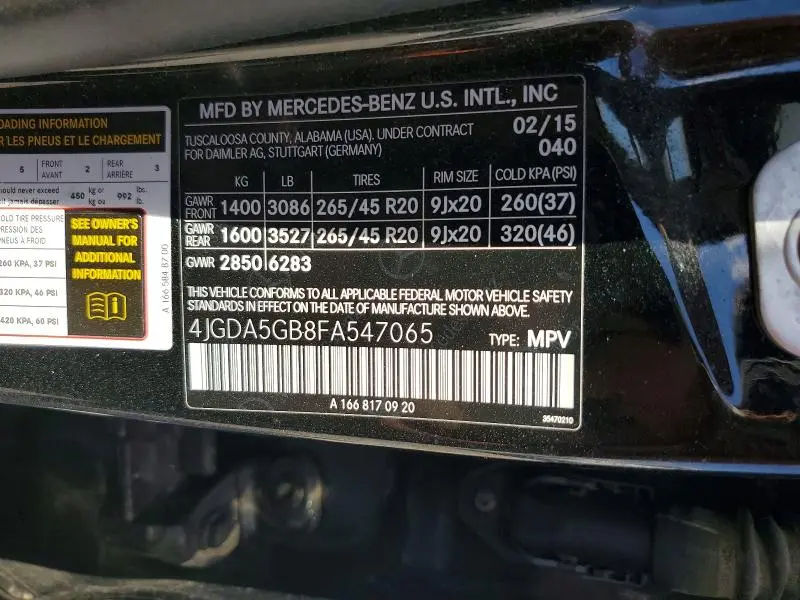 2015 MERCEDES-BENZ ML 400 4MATIC  