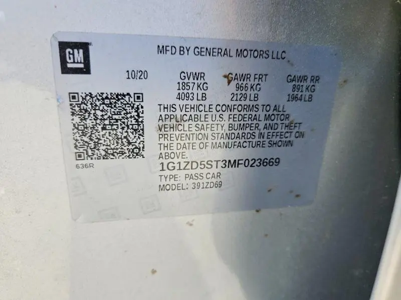 2021 CHEV MALIBU