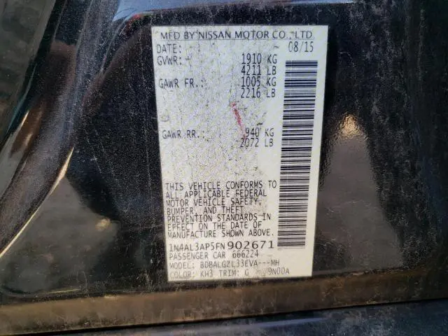 2015 NISSAN ALTIMA 2.5  