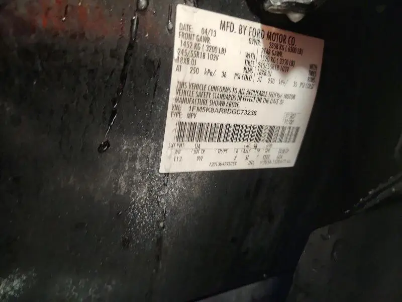 2013 FORD EXPLORER POLICE INTERCEPTOR  