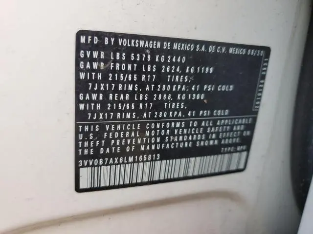 2020 VOLKSWAGEN TIGUAN S  