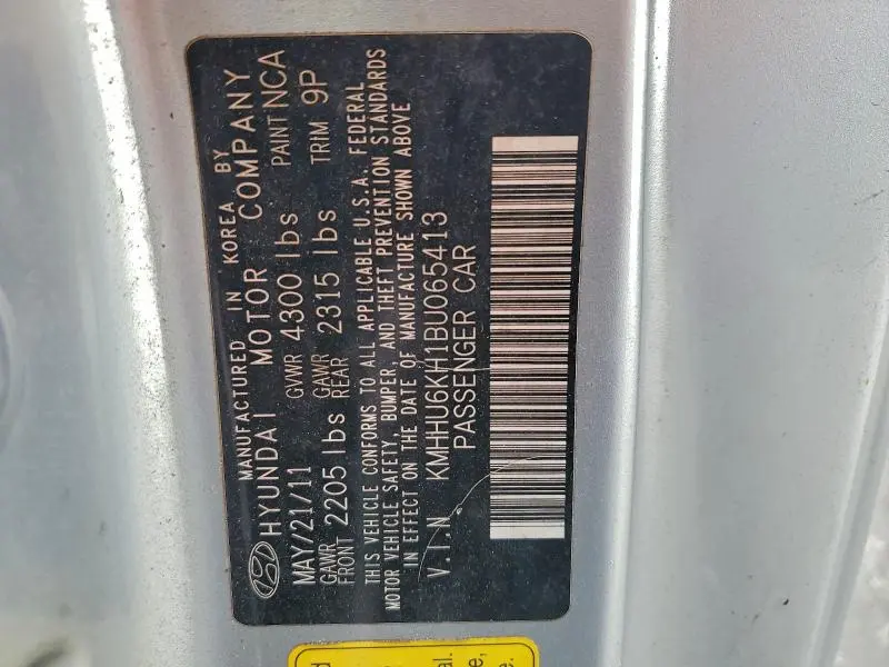 2011 HYUNDAI GENESIS COUPE 3.8L  