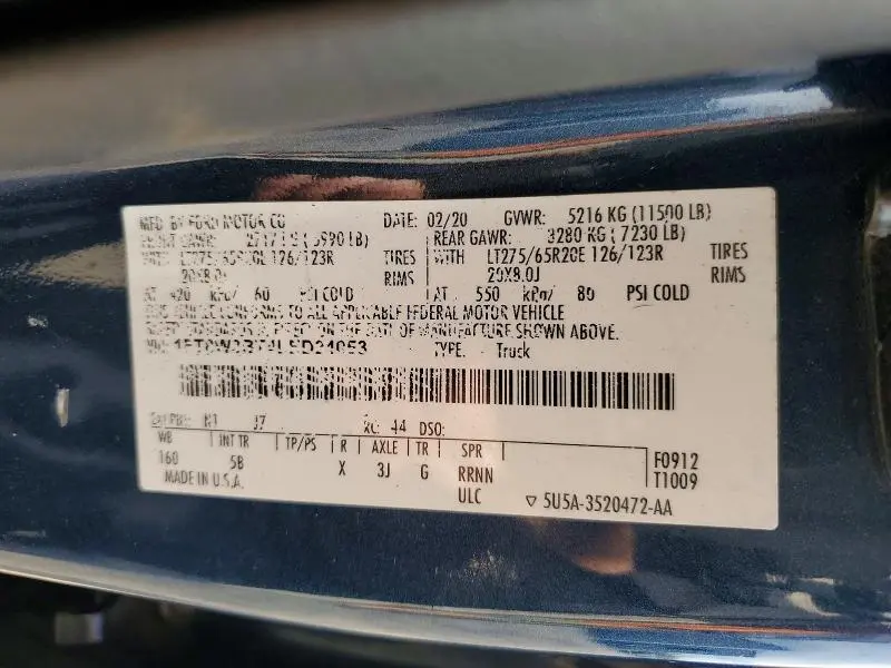 2020 FORD F350 SUPER DUTY  