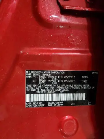 2015 TOYOTA RAV4 XLE  