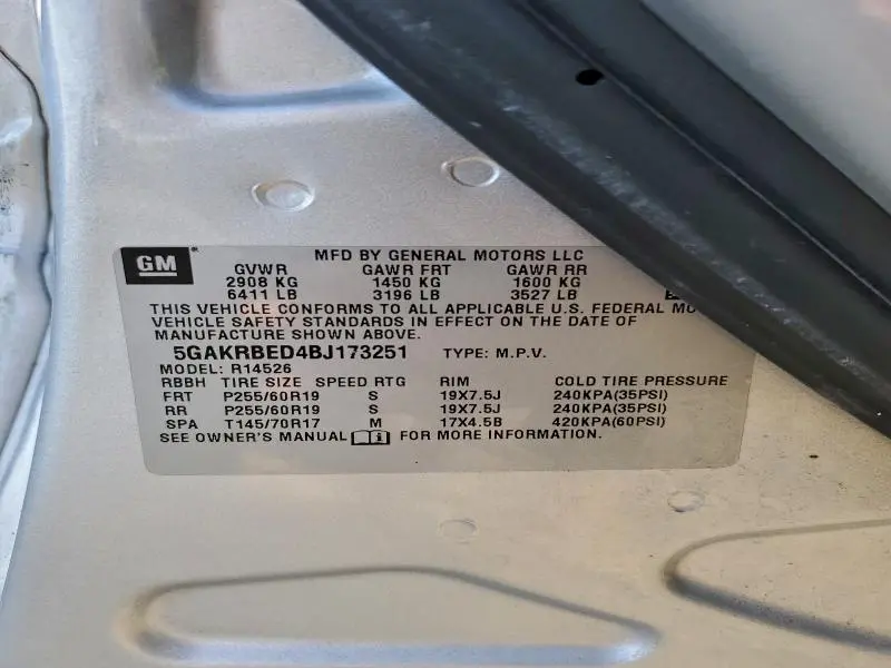2011 BUICK ENCLAVE CXL  