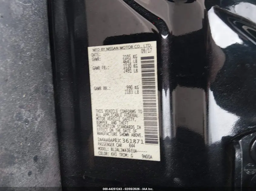 2018 NISSAN MAXIMA 3.5 SV