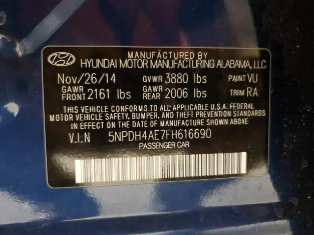 2015 HYUNDAI ELANTRA SE  