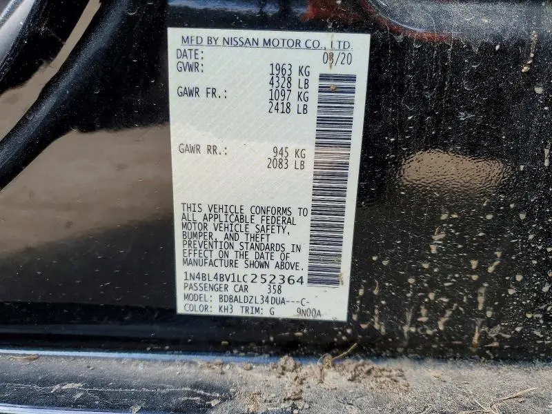 2020 NISSAN ALTIMA 2.5 S  