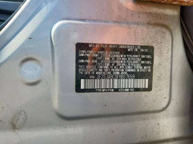 2015 SUBARU FORESTER 2.5I  