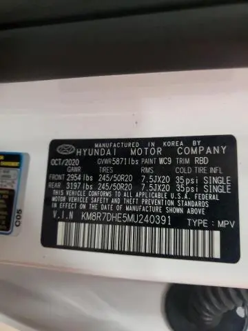 2021 HYUNDAI PALISADE CALLIGRAPHY  
