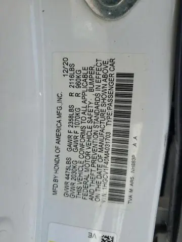 2021 HONDA ACCORD SPORT SE  