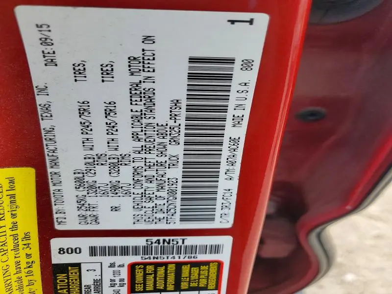 2016 TOYOTA TACOMA SR5 V6  