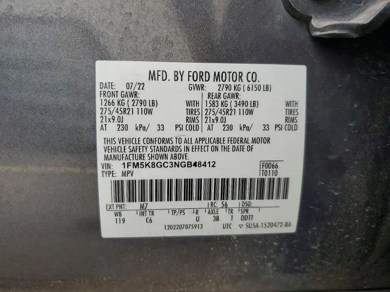 2022 FORD EXPLORER ST  