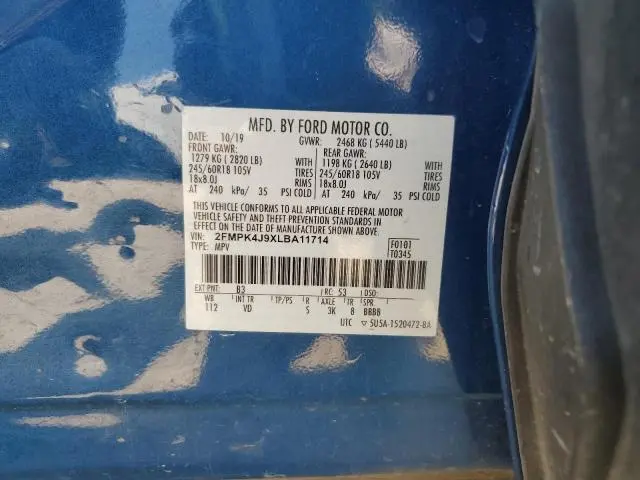 2020 FORD EDGE SEL  